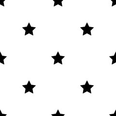 background with stars seamless pattern black and white color vector