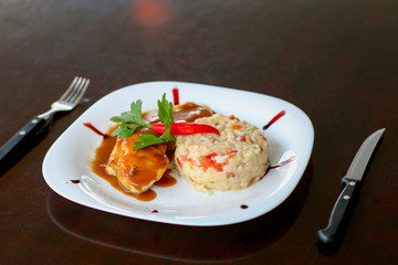 Risotto and Grilled chicken
