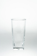 empty glass on white background