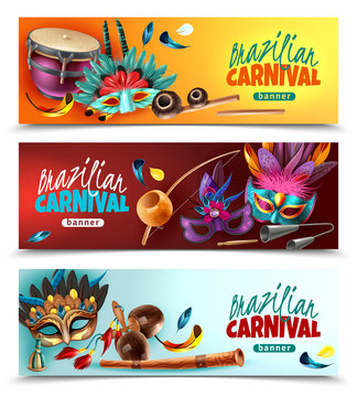 Brasil Carnaval Banners Set