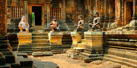 banteay srei temple at Angkor wat archaeologic park ,Cambodia	