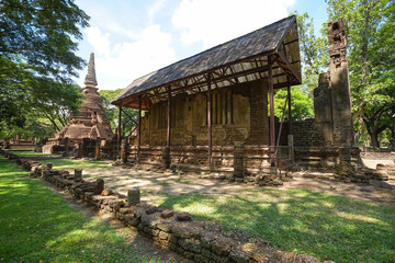 Fototapeta na wymiar Wat Nang Phaya temple in Sukhothai province, Thailand.