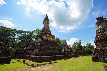 Wat Jedi Jed Teaw temple in Sukhothai province, Thailand.
