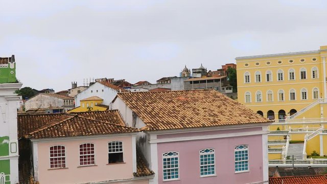 colonial architecture of the skyline in Pelourinho.
