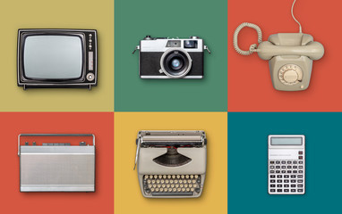 retro seventies technology background