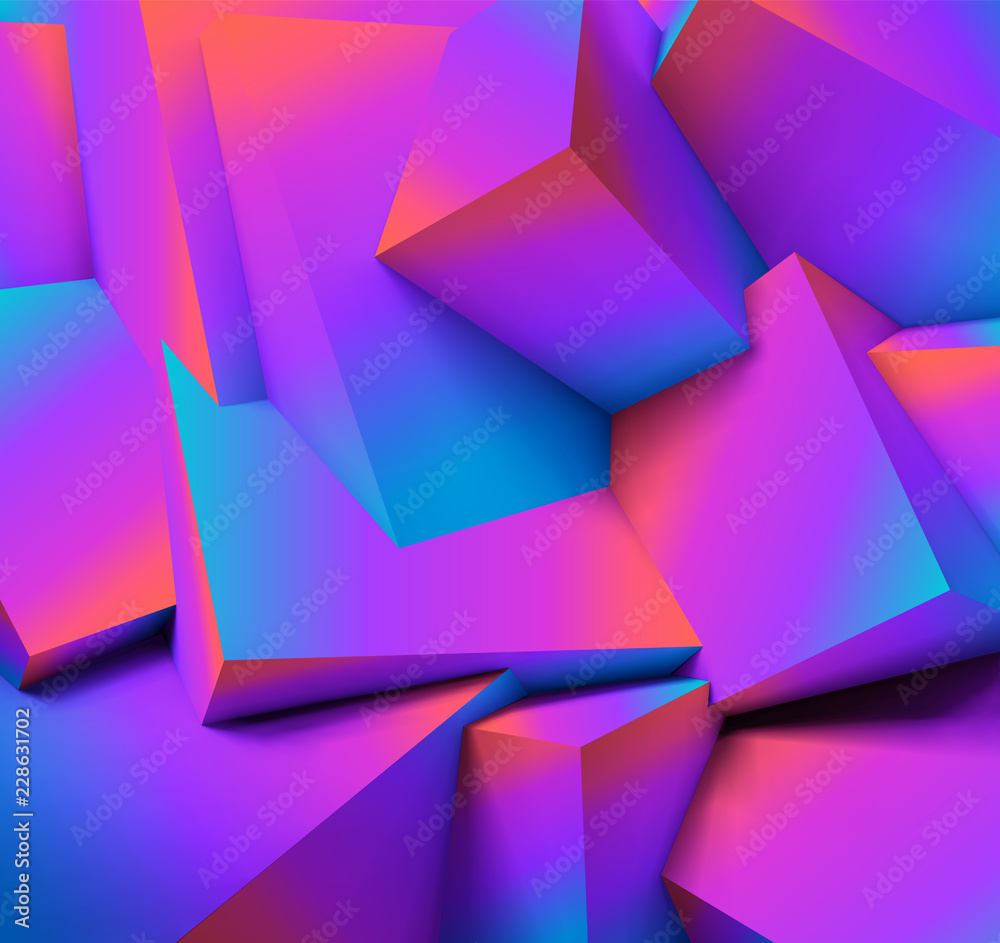 Poster abstract geometric background with overlapping cubes