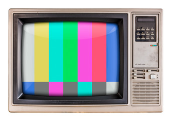 Old TV with glitch screen.