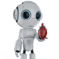 mini robot with robotic heart