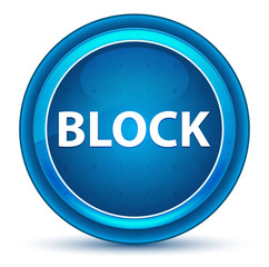 Block Eyeball Blue Round Button