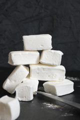 White homemade marshmallow