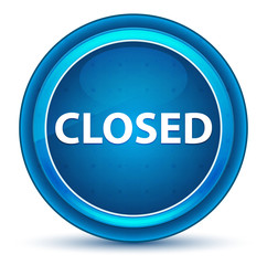 Closed Eyeball Blue Round Button