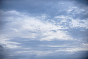 Rain clouds forming with blue sky background