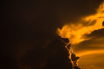 Evening sky with Clouds in golden hour