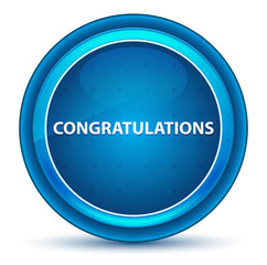 Congratulations Eyeball Blue Round Button