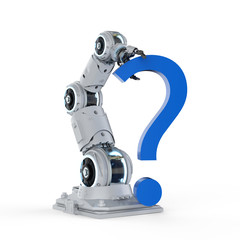robot arm with question mark