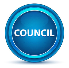 Council Eyeball Blue Round Button