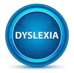 Dyslexia Eyeball Blue Round Button