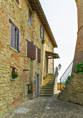 Fototapeta na wymiar A beautiful, typical small street, the province in Italy