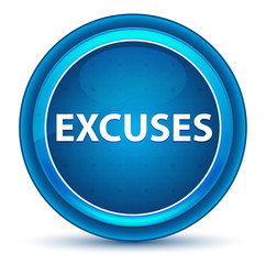 Excuses Eyeball Blue Round Button