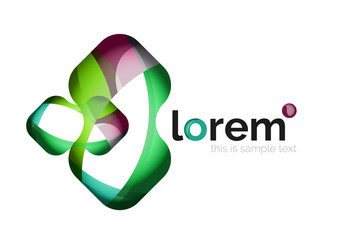 Abstract geometric logo created with overlapping smooth shapes