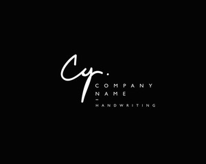 C Y Initial handwriting logo - obrazy, fototapety, plakaty