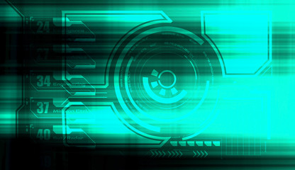 Obraz premium Koncepcja bezpieczeństwa sieci globalnej cyber przestrzeni finansowej. Szybki internet. Blokuj łańcuch i górnictwo. Bezpieczne połączenie z Internetem i komputerami. Baza danych i serwery. Przetwarzanie dużych danych. Ilustracja HUD