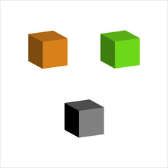 Cube Icon, 3d Line Art Design