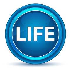 Life Eyeball Blue Round Button