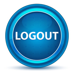 Logout Eyeball Blue Round Button