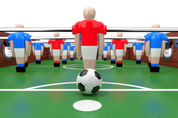 Fototapeta premium Soccer Table Football Game. 3d Rendering