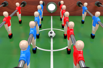Soccer Table Football Game. 3d Rendering