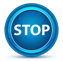 Stop Eyeball Blue Round Button