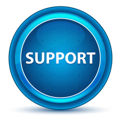 Support Eyeball Blue Round Button