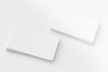 Stack Of Blank White Businesscards on White Background