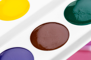 Set of watercolor paints