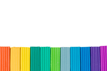 plasticine colorful sticks isolated over white background