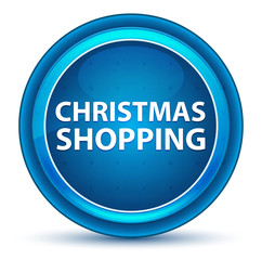 Christmas Shopping Eyeball Blue Round Button