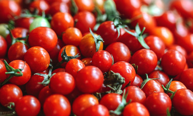 Fresh organic red cherry tomatoes