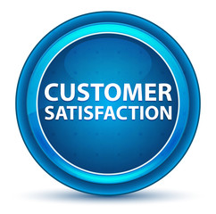 Customer Satisfaction Eyeball Blue Round Button