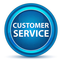 Customer Service Eyeball Blue Round Button