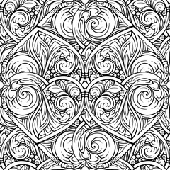 Black and white abstract ethnic seamless pattern.