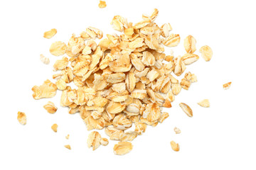 oatmeal isolated on white background. top view