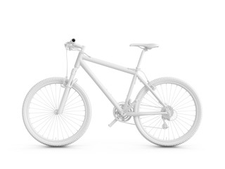 3D Rendering white bicycle isolated on white background