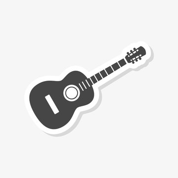 Guitar sticker isolated 