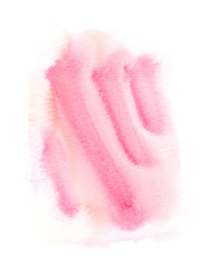 Pale pink diagonal brush strokes painted in watercolor on clean white background