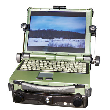 Protected Laptop For Military And Industrial Isolated