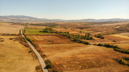 Fototapeta premium Yellow fields in national park Cheile Nerei Beusnita, near the Sasca Montana in Romania
