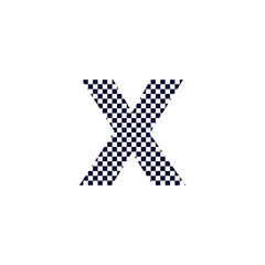 Checker Pattern Vector Logo Letter X