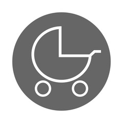 Baby stroller. Vector icon.