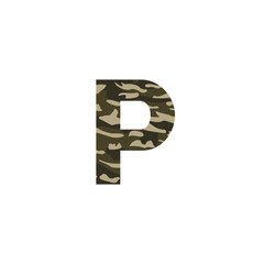 Camouflage Vector Logo Letter P